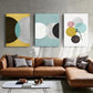 3pcs Abstract Geometric Colourful Rounds Metal Print Ready to Hang Art
