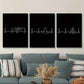 3pcs  climbing, wrestling, yoga poses, simple EKG   Metal Print Ready to Hang Art