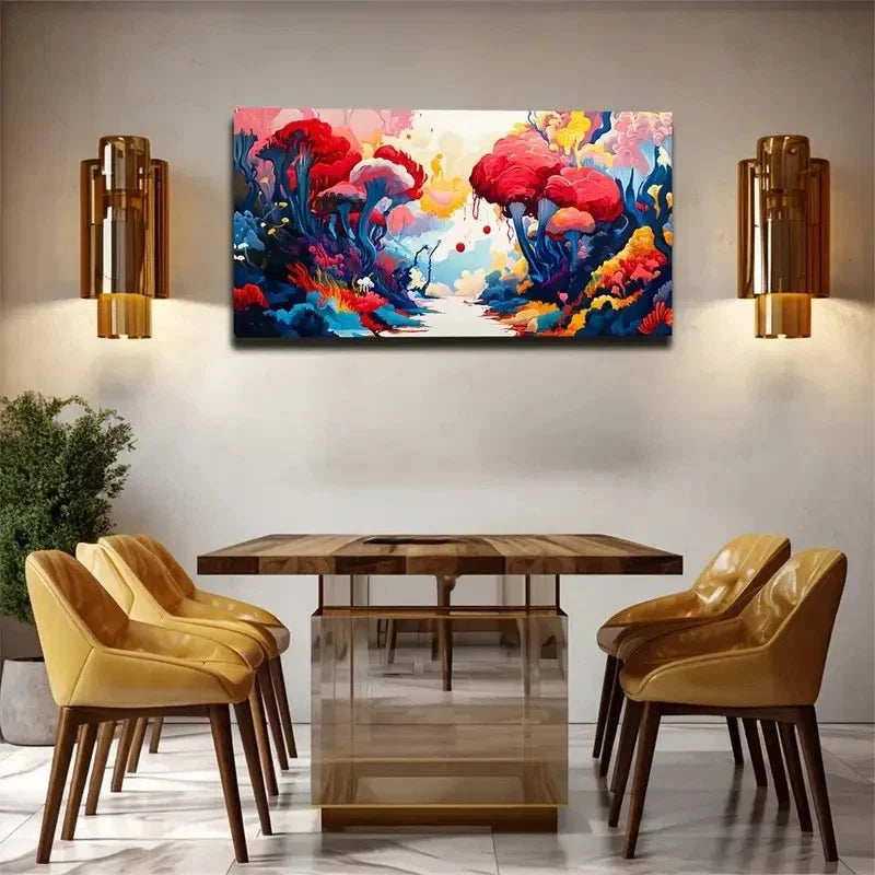 Blocks & Red Balls Abstract Wall Art Canvas Office Home Room Framed 120x60cm