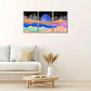 3pcs Blue Moon & Silhouetted Trees, Metal Print Ready to Hang Art