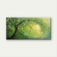 Green Leafy Tree Abstract Wall Art Canvas Office Home Room Framed 80x45cm.