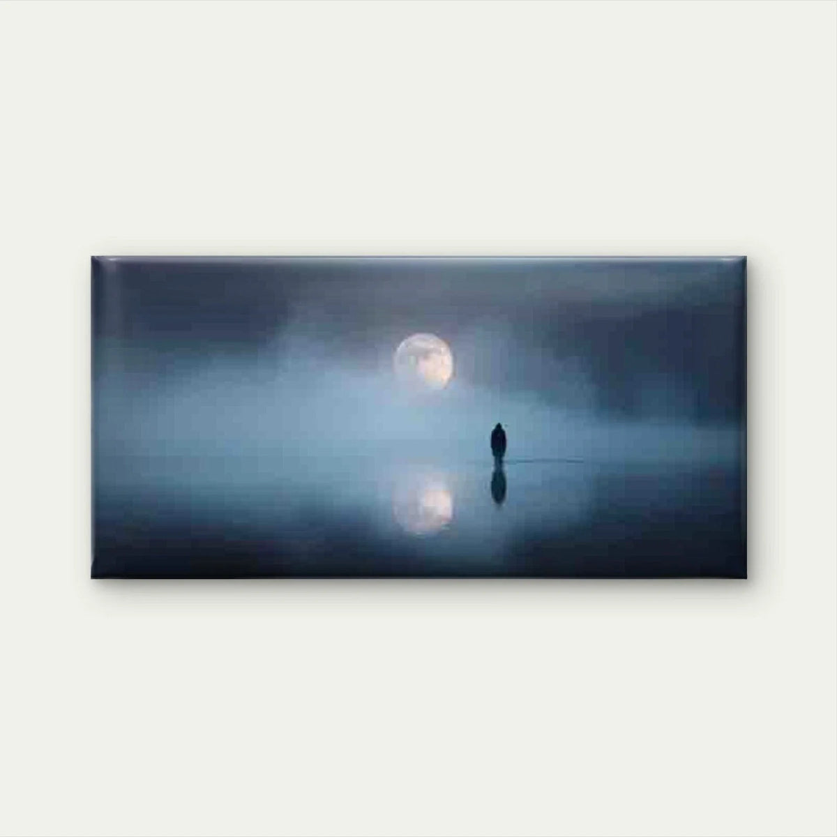 Calming Night Sea View Wall Art Canvas Office Home Room Framed 80x45cm