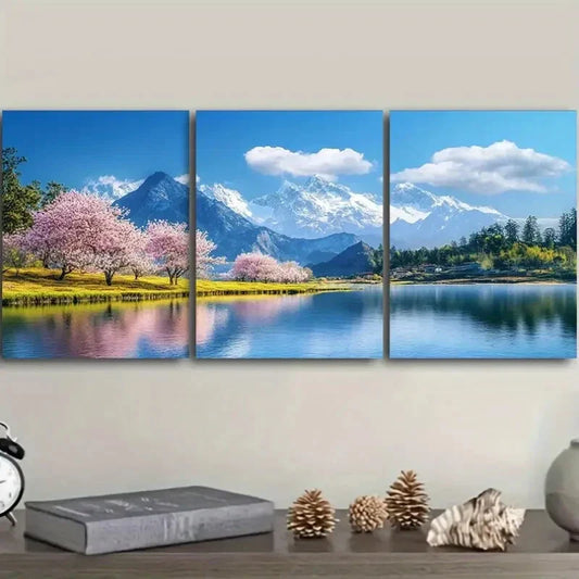 3pcs Lijiang, Yunnan, Luxurious, Metal Print Ready to Hang Art