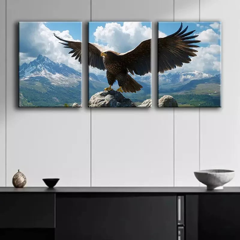 3pcs Majestic Eagle Spread Wings Canvas Framed 40x60cm - High Quality Print 100% Australian Made Wall Canvas Ready to Hang