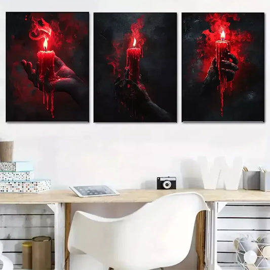 3pcss  beautiful Candle and Hand modern Wall Art Set Canvas Framed 40x60cm - High Quality Print 100% Australian Made Wall Canvas Ready to Hang