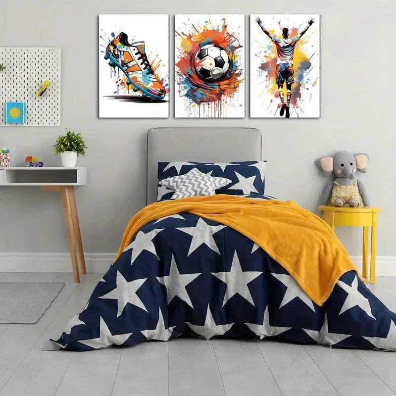 3pcs  Color Sports Shoes Posters Metal Print Ready to Hang Art