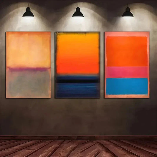 3pcs Abstract Poster Colorful Art Contemporary Metal Print Ready to Hang Art