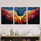 3pcs Angel Wings Pattern Bright Acrylic Metal Print Ready to Hang Art