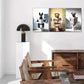3pcs Puppy Sitting on Toilet and Reading a Book Metal Print Ready to Hang Art
