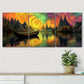 3pcs Colorful Boat Sailing on the River Perfect Wall Art Set Canvas Framed 40x60cm - High Quality Print 100% Australian Made Wall Canvas Ready to Hang