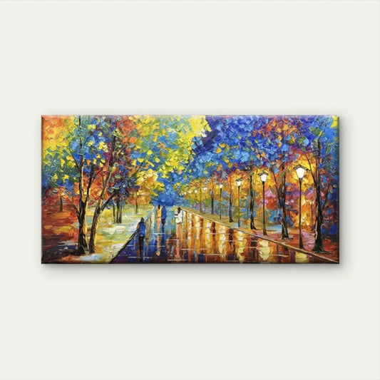 Rainy Day Colorful Street Wall Art Canvas Office Home Room Framed 120x60cm