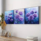 3pcs Purple Rose Night Purple Floral Perfect Wall Art Set Canvas Framed 40x60cm - High Quality Print 100% Australian Made Wall Canvas Ready to Hang