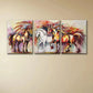 3pcs Vibrant Colors & Dynamic Brushstrokes Metal Print Ready to Hang Art