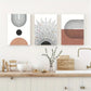 3pcs Modern Abstract Black Lines Print Brown Ready to Hang Art
