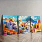 3pcs  Greek island style town  Wall Art Set Canvas Framed 40x60cm - High Quality Print 100% Australian Made Wall Canvas Ready to Hang