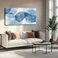 Serene Blue Abstract Shapes Wall Art canvas office home room framed 120x60cm