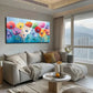 Vibrant Poppy Design In Red Wall Art canvas office home room framed 120x60cm