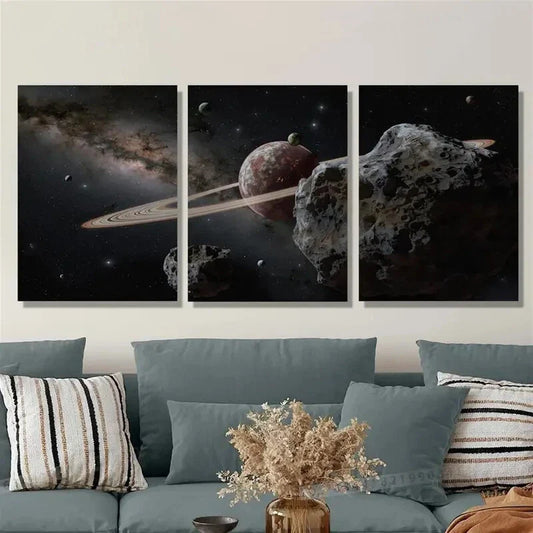 3pcs mysterious universe, poster of lava planet Metal Print Ready to Hang Art