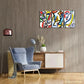 3pcs Vibrant Cubist Colorful Geometric Shapes Metal Print Ready to Hang Art