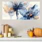 Vibrant Blue Orange & White Wall Art Canvas Office Home Room Framed 120x60cm