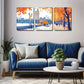 3pcs Romantic Autumn London Street Wall Art Set Canvas Framed 40x60cm - High Quality Print 100% Australian Made Wall Canvas Ready to Hang