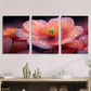 3pcs Pine Floral Vibrant Pink Orange Poppy Metal Print Ready to Hang Art