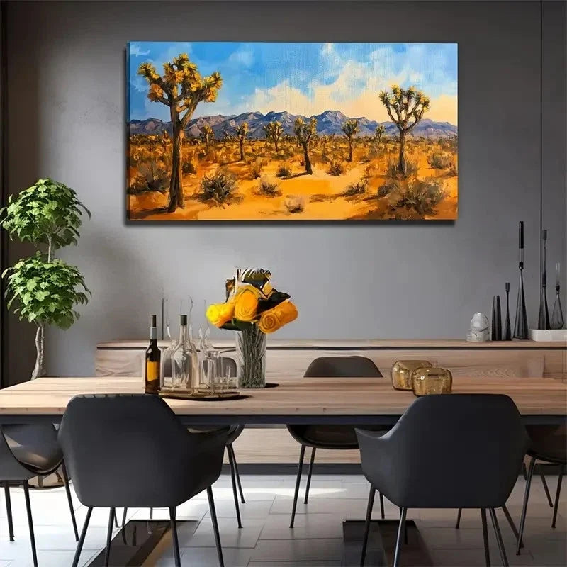 Vibrant Desert Landscape Wall Art Canvas Office Home Room Framed 80x45cm