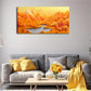Vibrant Autumn Landscape Orange Wall Art Canvas Office Home Room Framed 120x60cm