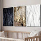 3pcs Black White and Golden Feathers Decor Wall Art Set Canvas Framed 40x60cm - High Quality Print 100% Australian Made Wall Canvas Ready to Hang