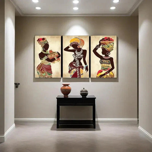 3pcs  Intricate Beadwork & Jewelry Metal Print Ready to Hang Art