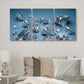 3pcs Shiny Large & Small Diamonds Geometric Metal Print Ready to Hang Art