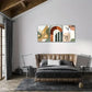 3pcs Abstract Geometric tropical tree leaf Metal Print Ready to Hang Art