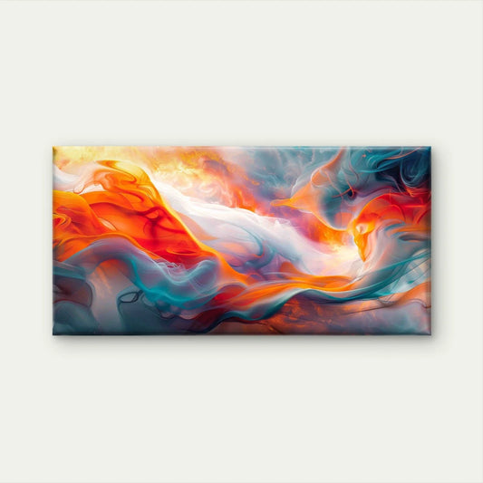 Abstract With Ethereal Light Wall Art Canvas Office Home Room Framed 80x45cm