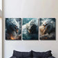 3pcs Flying dragon on the clouds, fantasy  Metal Print Ready to Hang Art