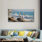White Pelicans by Ocean Cliff WaWall Art Canvas Office Home Room Framed 80x45cm