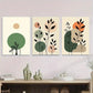 3pcs Modern Abstract Botanical Green Leaf Metal Print Ready to Hang Art