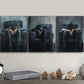 3pcs Decadent Man Trio, Modern Black & White Metal Print Ready to Hang Art
