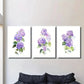 3pcs Purple Hydrangea Purple Hydrangea Metal Print Ready to Hang Art