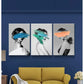 3pcs Art Creative Character Pictures Metal Print Ready to Hang Art