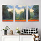 3pcs Greenery and Red Flowers Forest Metal Print Ready to Hang Art