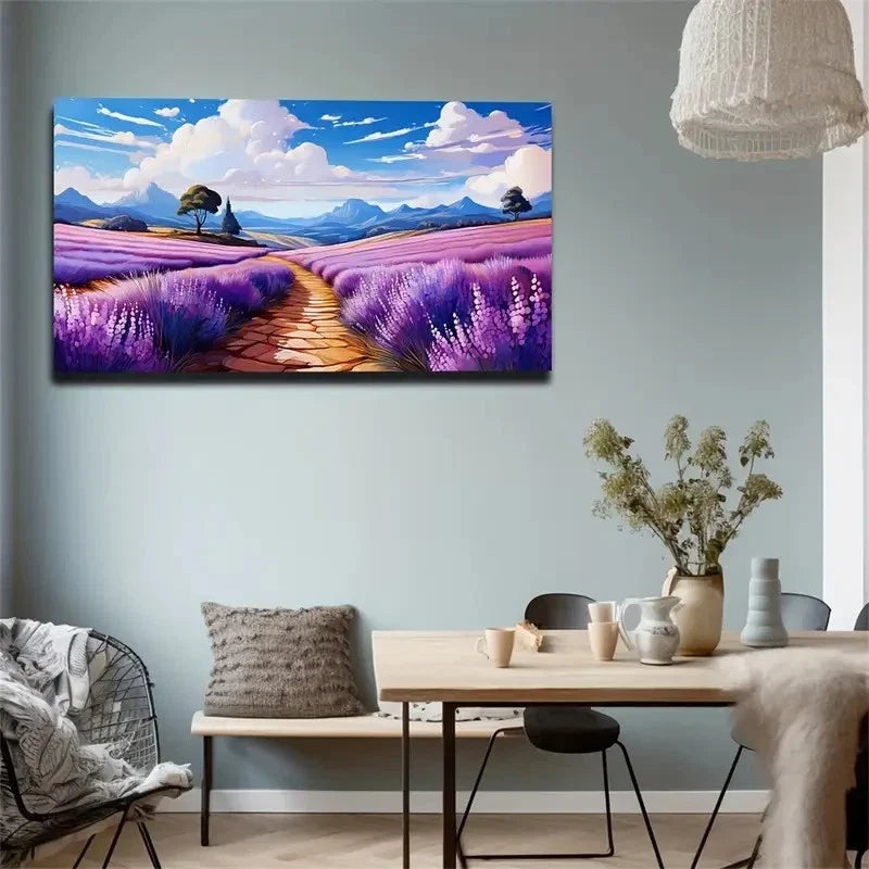 Provence Lavender Fields Wall Art Canvas Office Home Room Framed 120x60cm