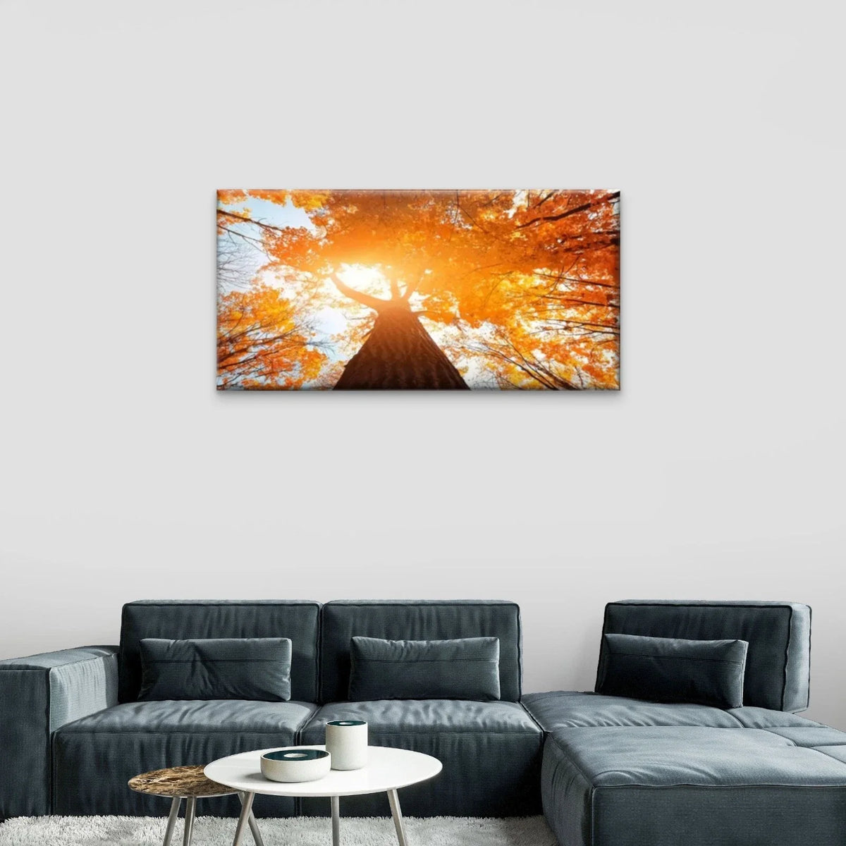 Trees Forest Sun Shining Wall Art Canvas Office Home Room Framed 120x60cm