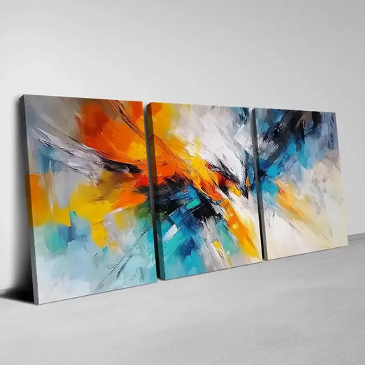 3pcs Modern Beautiful Abstract Colors Painting Wall Art Set Canvas Framed 40x60cm - High Quality Print 100% Australian Made Wall Canvas Ready to Hang