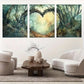 3pcs Nature Pathway Enchanted Forest Heart Arch Wall Art Set Canvas Framed 40x60cm - High Quality Print 100% Australian Made Wall Canvas Ready to Hang