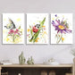 3pcs Butterfly, Ladybug & Bee Flowers & Insects Metal Print Ready to Hang Art