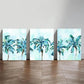 3pcs Art Deco Tropical Palm Leaves Artwork Metal Print Ready to Hang Art
