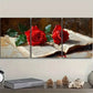 3pcs Red roses from the newspaper  Wall Art Set Canvas Framed 40x60cm - High Quality Print 100% Australian Made Wall Canvas Ready to Hang