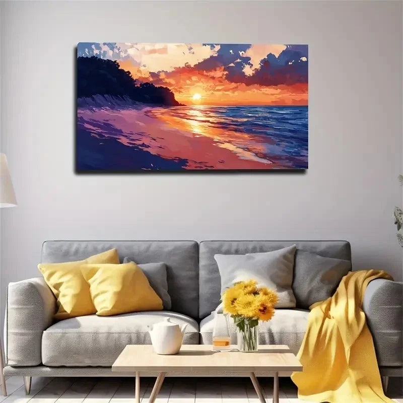 Vivid Style Ripening Waves Wall Art Canvas Office Home Room Framed 120x60cm