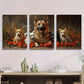3pcs Dog Family German Shepherd & Puppies Metal Print Ready to Hang Art