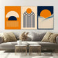 3pcs Bohemian Style with Geometric Shapes Vibrant Metal Print Ready to Hang Art